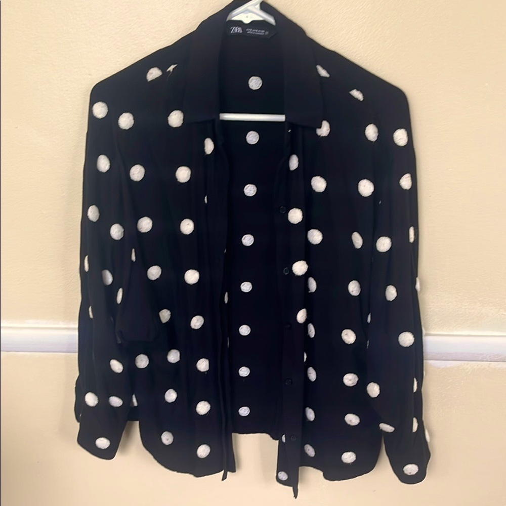 Black and White Polka Dot Blouse